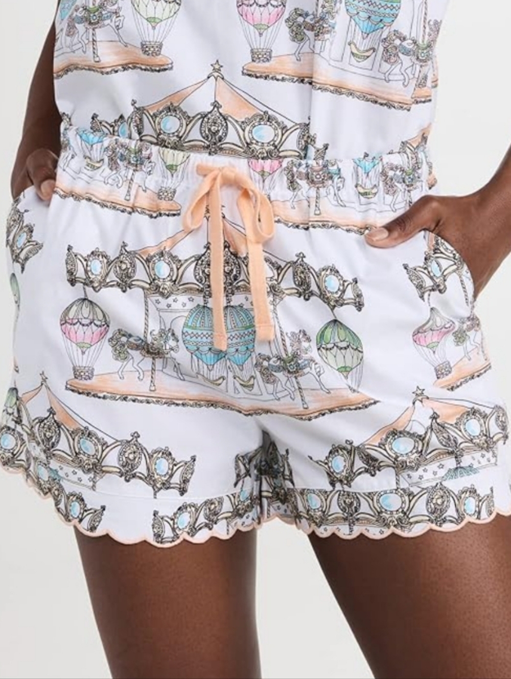 Bed Head Pajamas Cotton Carousel Print Drawstring Boxer Shorts Size 3x